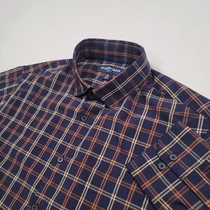 Mizzen Main Leeward Trim No Tuck Performance Button Down Shirt Large Plaid